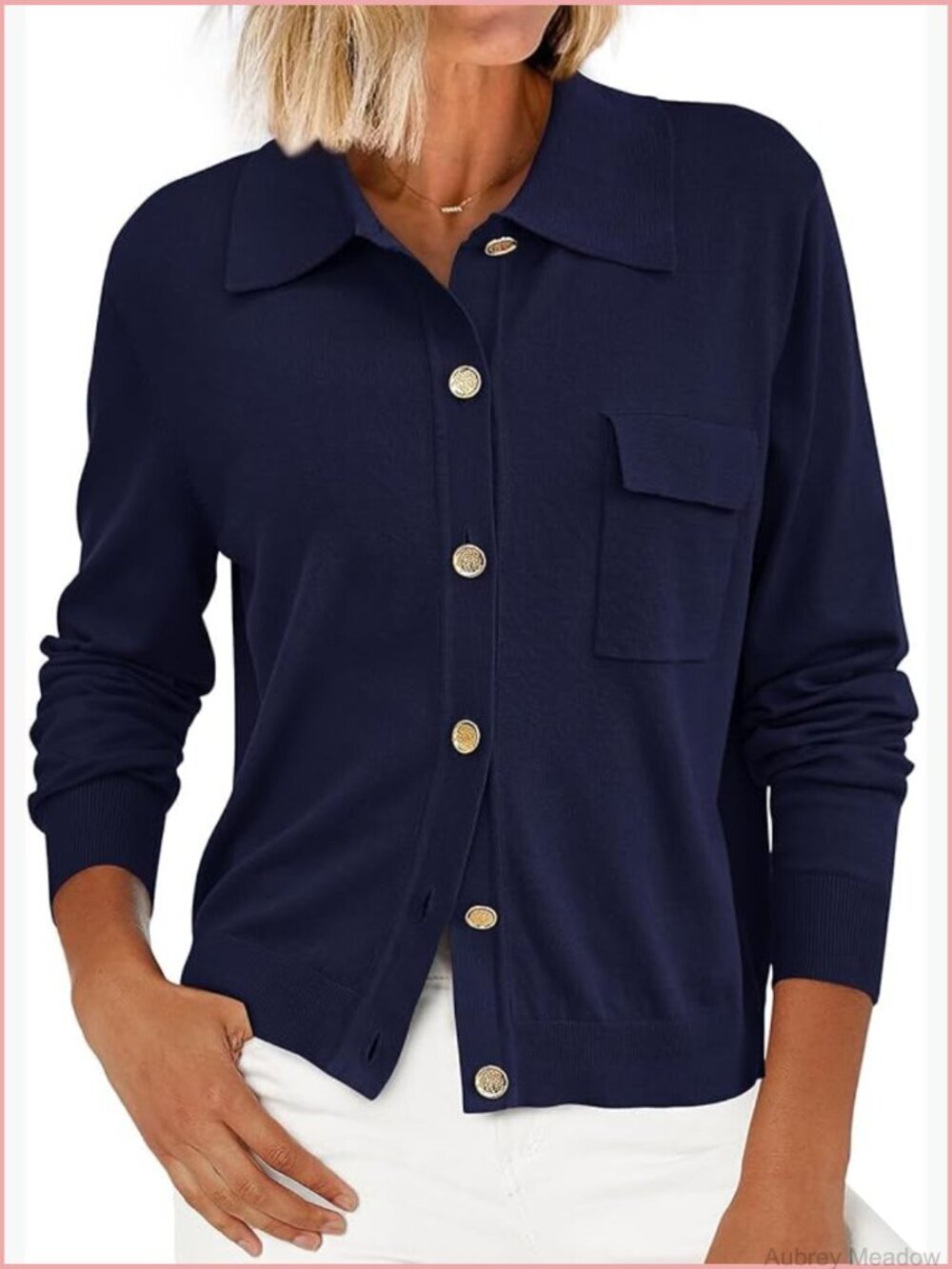 Long Sleeve Knit Button Down Cardigan Lightweight Dressy Casual